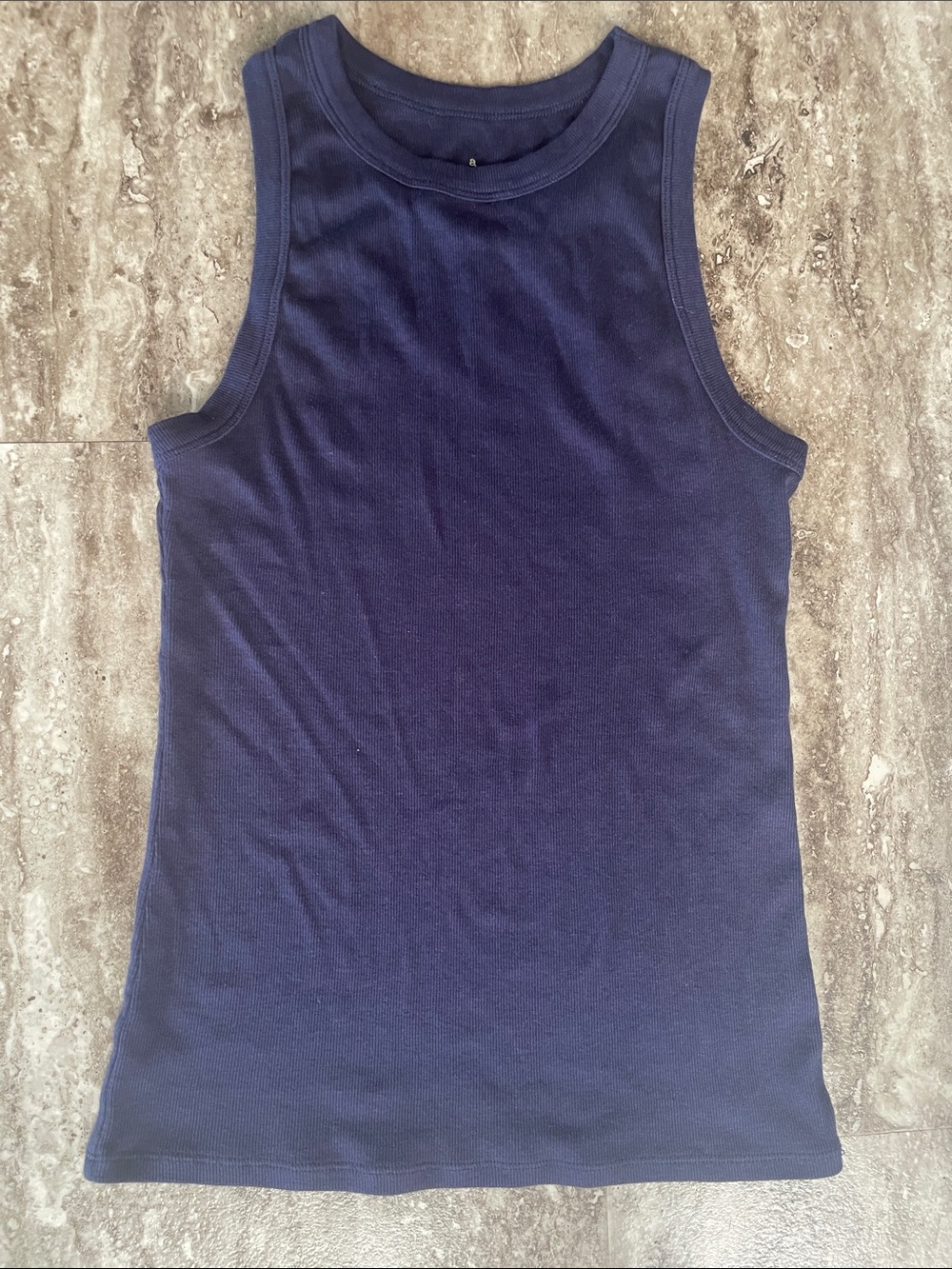NWOT a new day navy blue ribbed tank, Medium